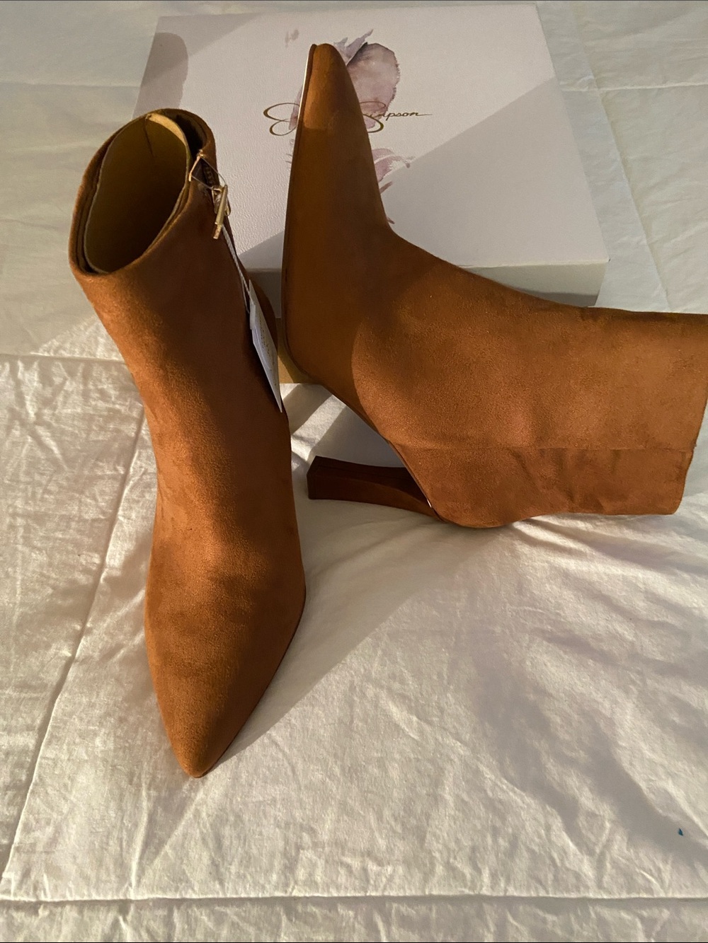 Jessica Simpson Pointed-Toe Suede Ankle Booties